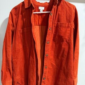 Women’s J Crew Orange Corduroy Button Up